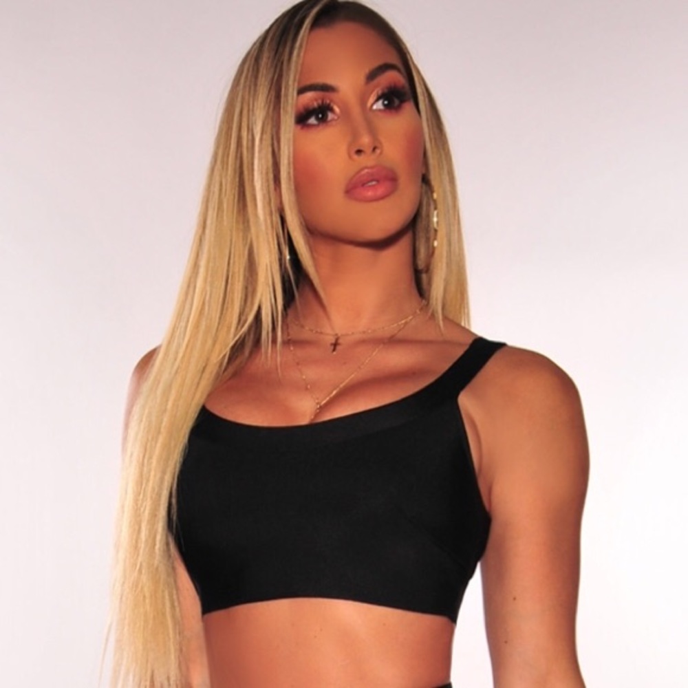 Hot Miami Styles Black Bandage Crop Top - Small